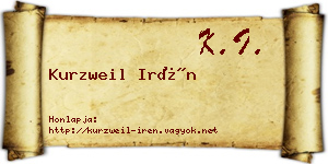 Kurzweil Irén névjegykártya